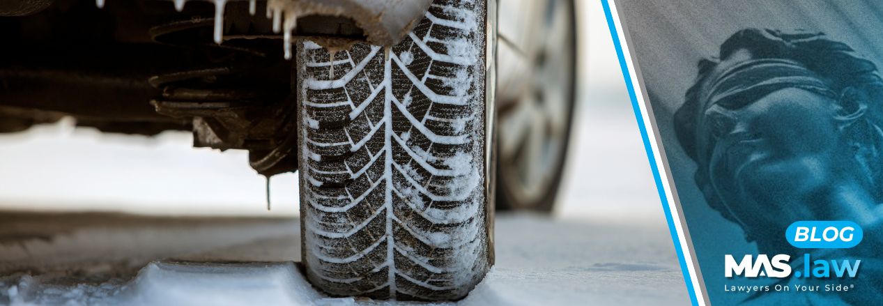 Car driving on icy roads.
